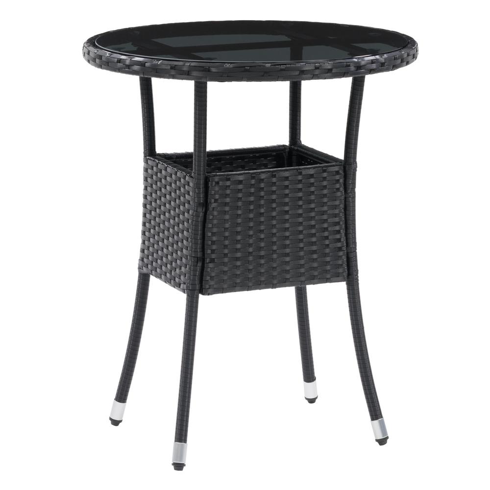 CorLiving Parksville Black Rattan Bistro Table. Picture 3