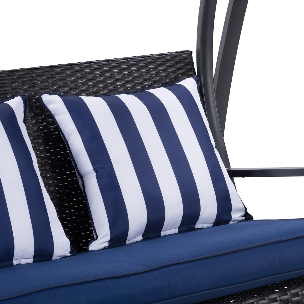 CorLiving 3-Seat Patio Swing with Canopy Navy Blue. Picture 11