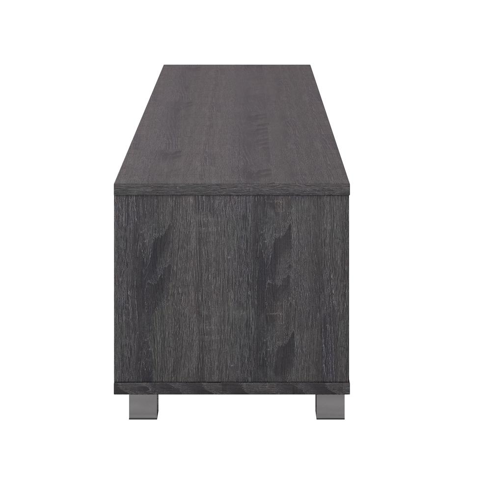 CorLiving Hollywood Dark Grey Wood Grain TV Stand with Doors for TVs up to 85". Picture 4