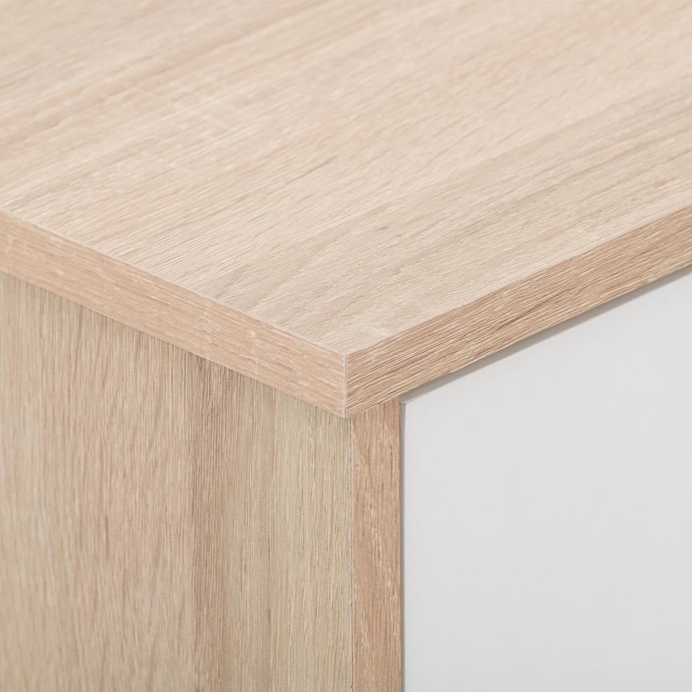 CorLiving Hollywood White and Brown Wood Grain TV Stand with Doors for TVs up to 85". Picture 10