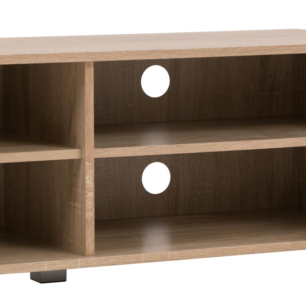 CorLiving Hollywood White and Brown Wood Grain TV Stand with Doors for TVs up to 85". Picture 12