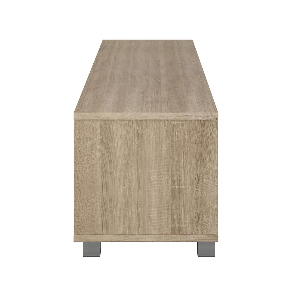 CorLiving Hollywood White and Brown Wood Grain TV Stand with Doors for TVs up to 85". Picture 4