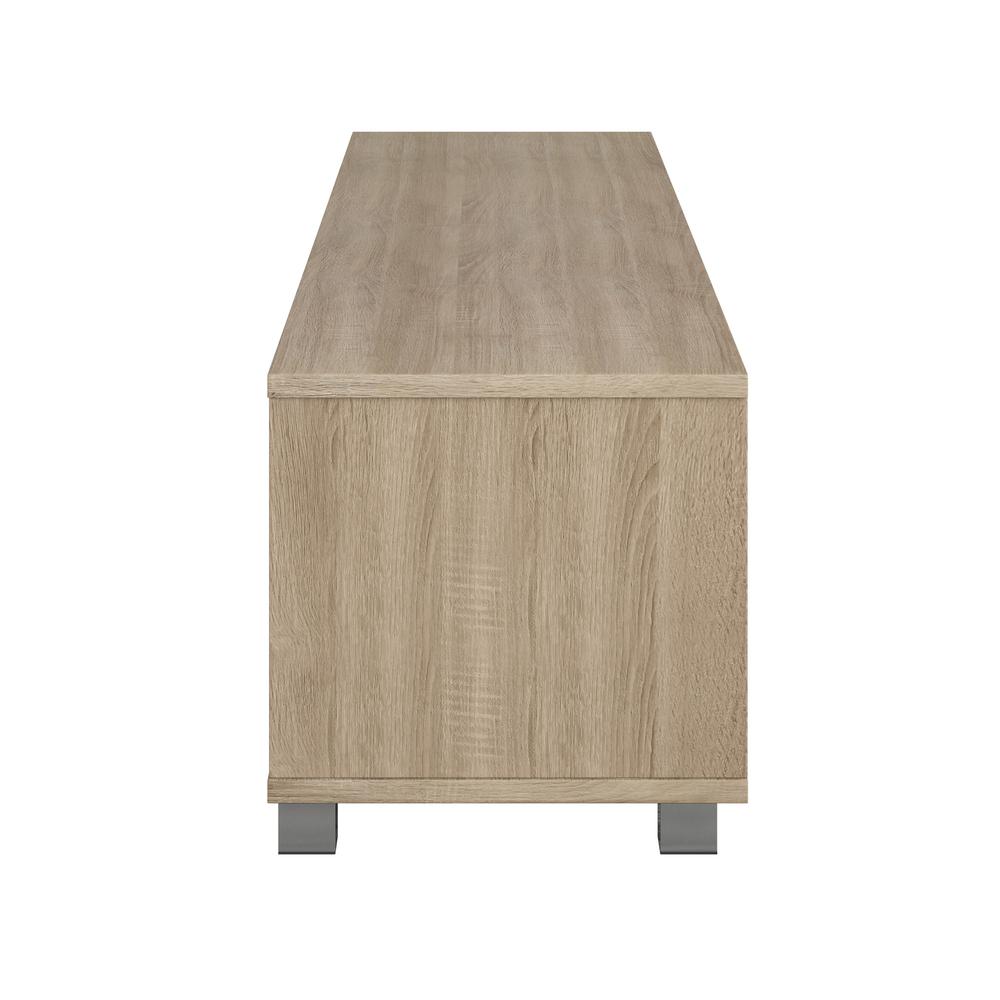 CorLiving Hollywood White and Brown Wood Grain TV Stand with Doors for TVs up to 85". Picture 6
