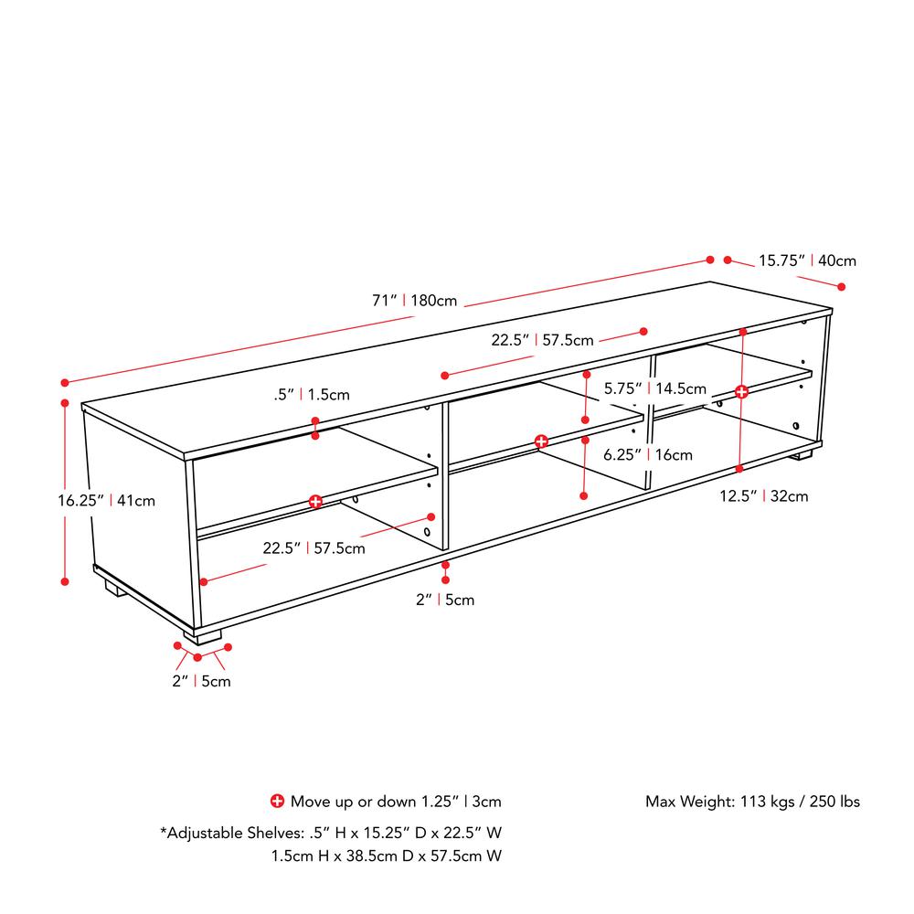 CorLiving Hollywood White TV Stand for TVs up to 85". Picture 9