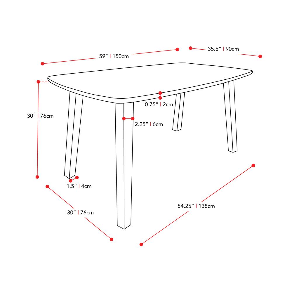 TNY-251-T Tiffany Dark Wood Stained Dining Table. Picture 4