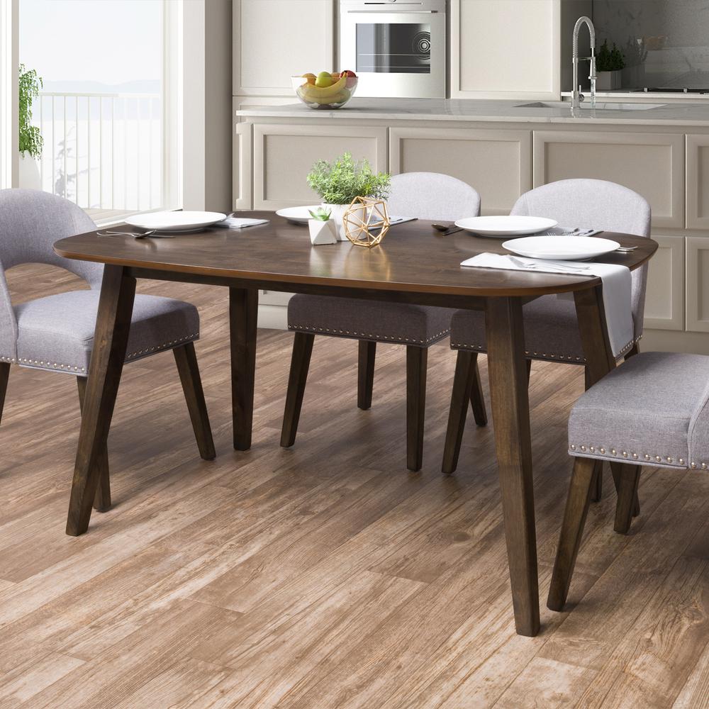 TNY-251-T Tiffany Dark Wood Stained Dining Table. Picture 3
