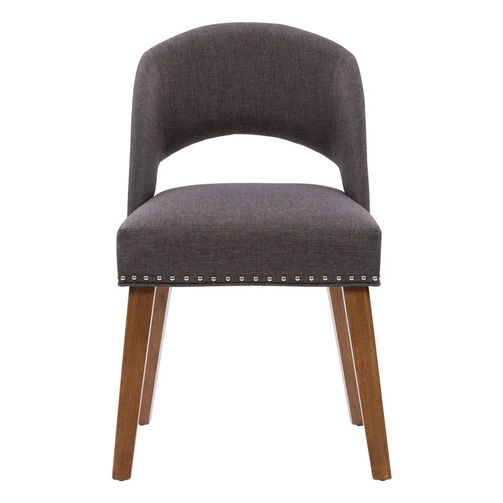 TNY-255-C Tiffany Upholstered Dining Chair with Wood Legs, Set of 2. Picture 2
