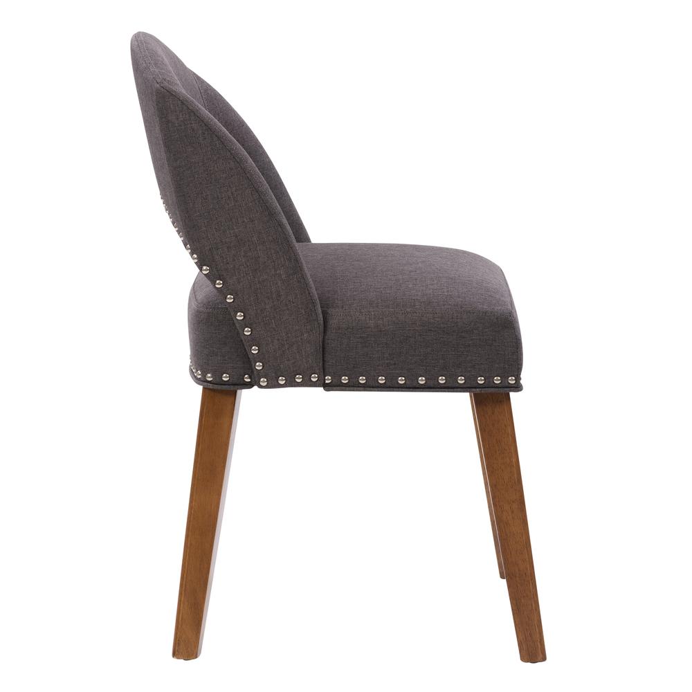 TNY-255-C Tiffany Upholstered Dining Chair with Wood Legs, Set of 2. Picture 3