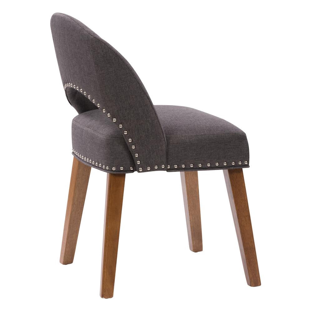 TNY-255-C Tiffany Upholstered Dining Chair with Wood Legs, Set of 2. Picture 4