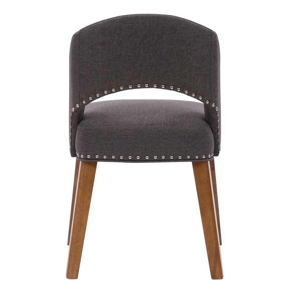 TNY-255-C Tiffany Upholstered Dining Chair with Wood Legs, Set of 2. Picture 5