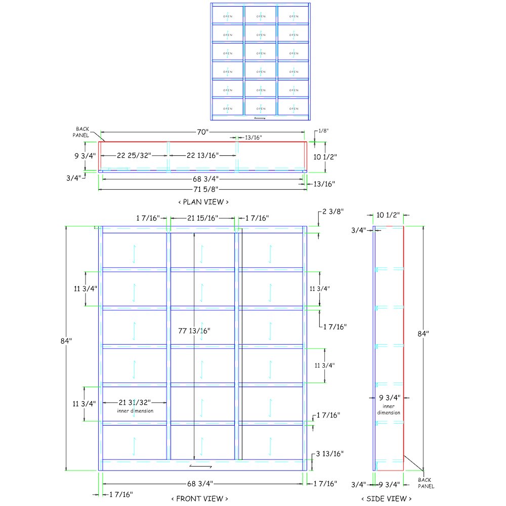 Concepts in Wood 72 x 84 Wall Storage Unit, Espresso Finish. Picture 8