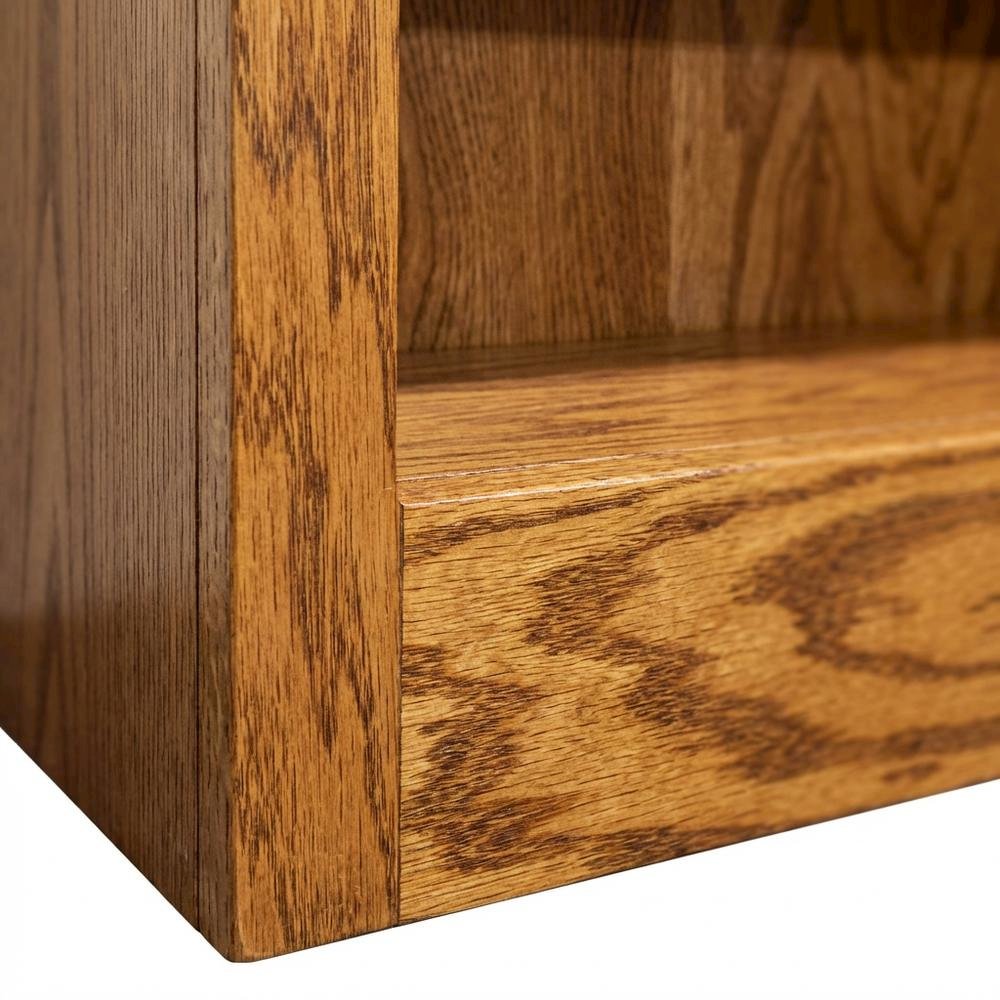 Dry Oak Finish Wall Storage Bookcase with Adjustable Shelves and Sturdy Support. Picture 5
