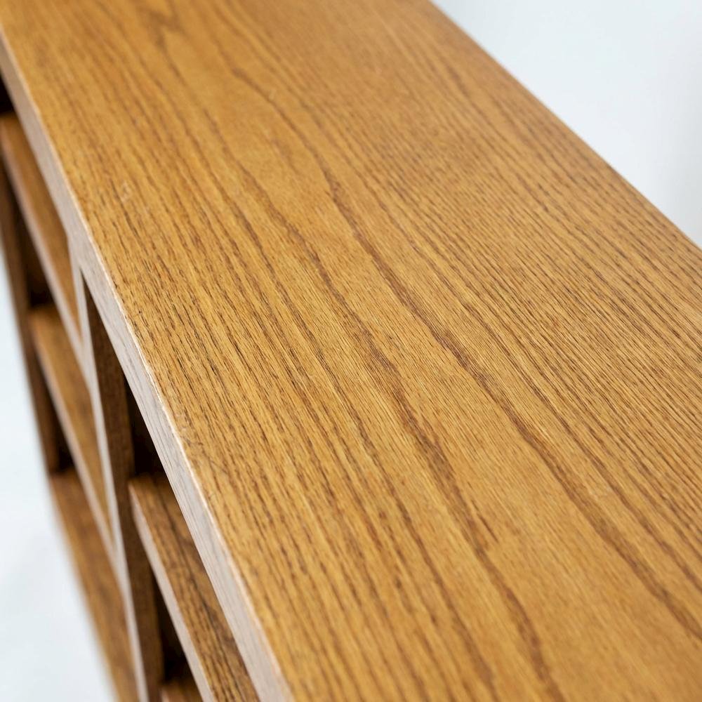 Dry Oak Finish Wall Storage Bookcase with Adjustable Shelves and Sturdy Support. Picture 6