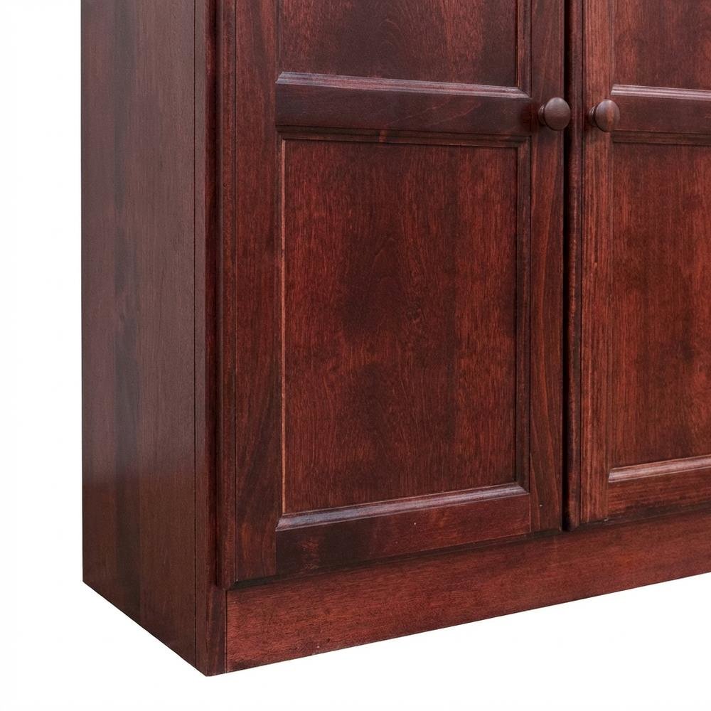 Cherry 5-Shelf Storage Cabinet, 30x72 Inch, Solid Wood, Self-Closing. Picture 5