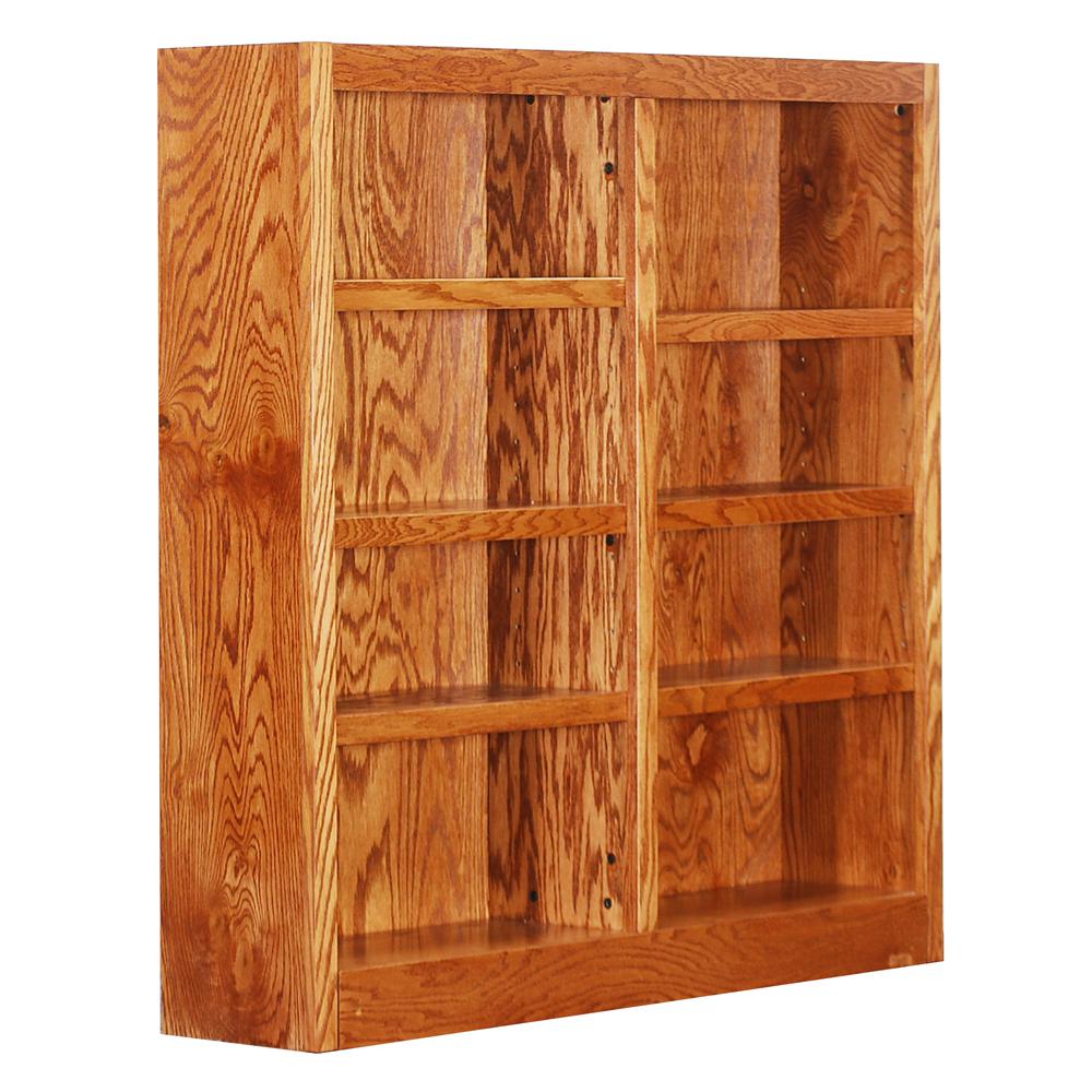 Concepts in Wood Double Wide Bookcase, 8 Shelves, Dry Oak Finish. Picture 3