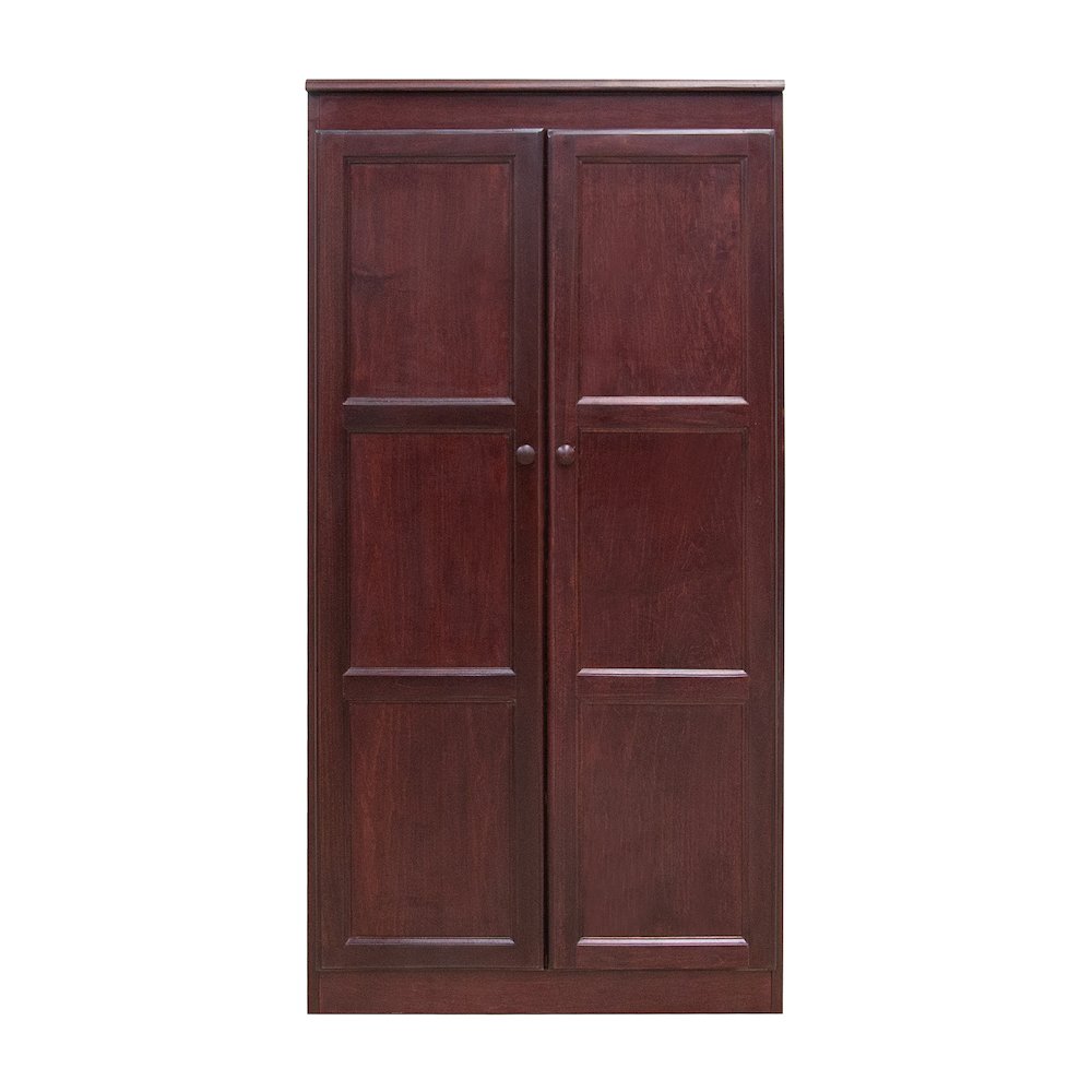 Armoire Wardrobe Closet with Doors, 2 Shelves,  Cherry Finish. Picture 1