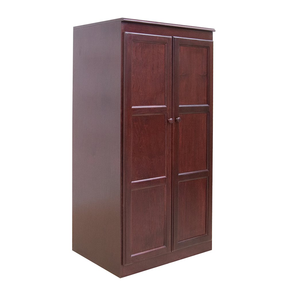 Armoire Wardrobe Closet with Doors, 2 Shelves,  Cherry Finish. Picture 4