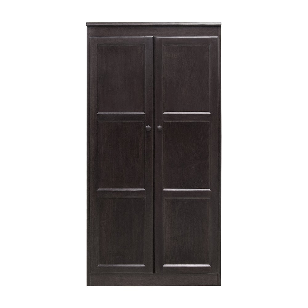Armoire Wardrobe Closet with Doors, 2 Shelves, Espresso Finish. Picture 1
