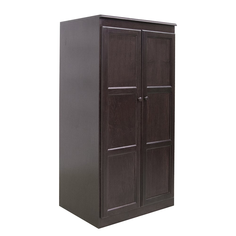 Armoire Wardrobe Closet with Doors, 2 Shelves, Espresso Finish. Picture 4