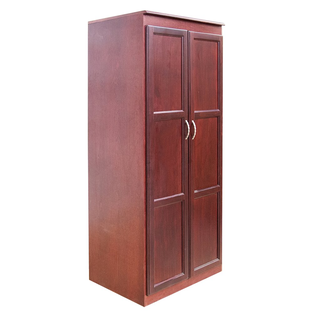 Armoire Wardrobe Closet with Doors, 2 Shelves,  Cherry Finish. Picture 1