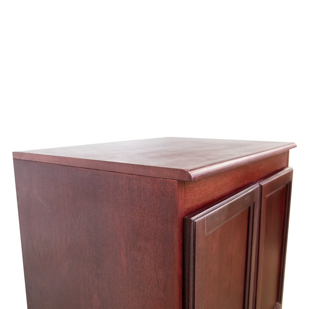 Armoire Wardrobe Closet with Doors, 2 Shelves,  Cherry Finish. Picture 6