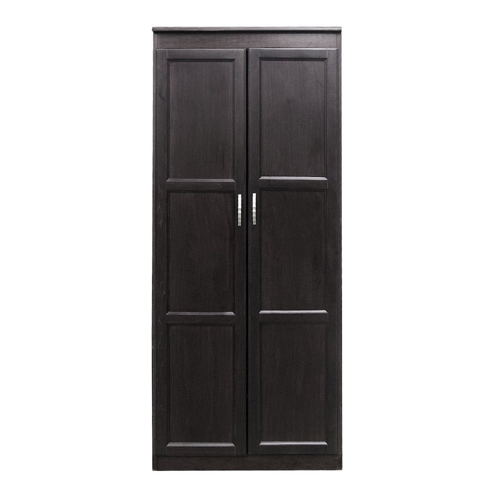 Armoire Wardrobe Closet with Doors, 2 Shelves, Espresso Finish. Picture 1