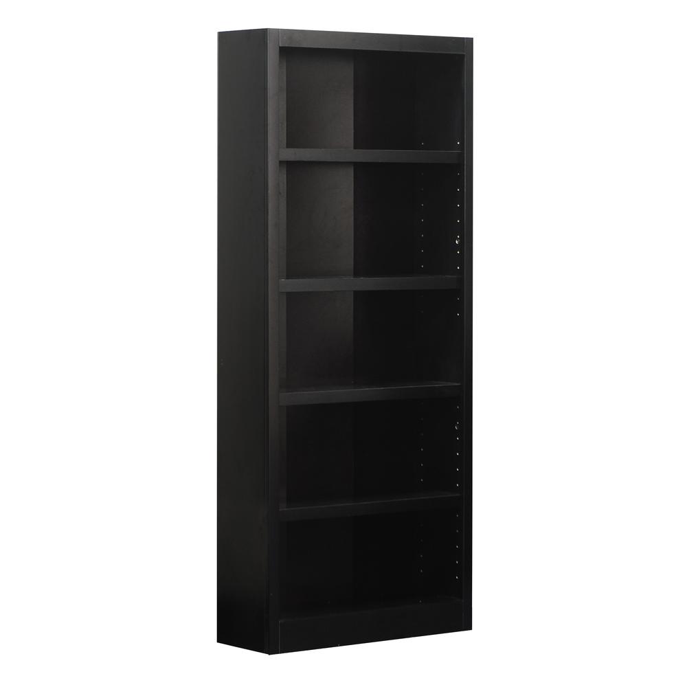 Concepts in Wood Single Wide Bookcase, 5 Shelves, Espresso Finish. Picture 3