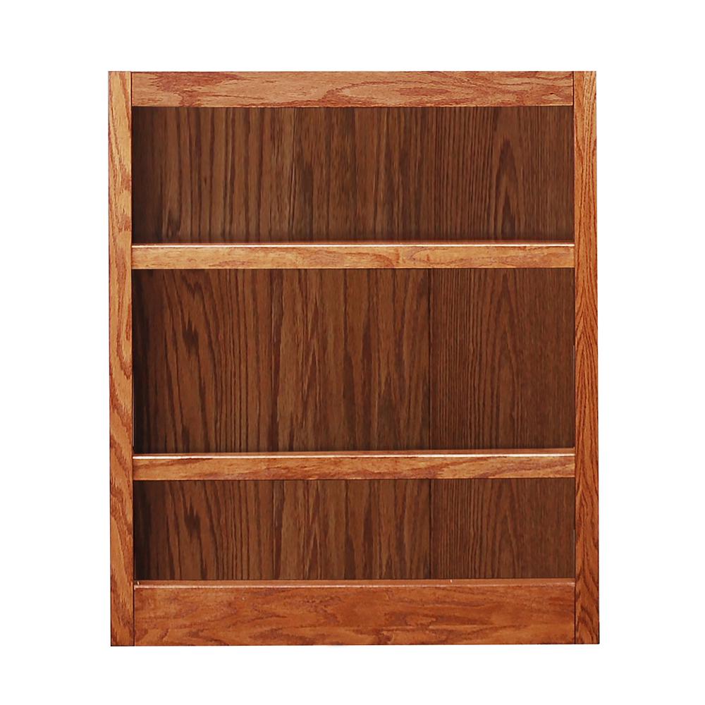 Concepts in Wood Single Wide Bookcase, 3 Shelves, Dry Oak Finish. Picture 2