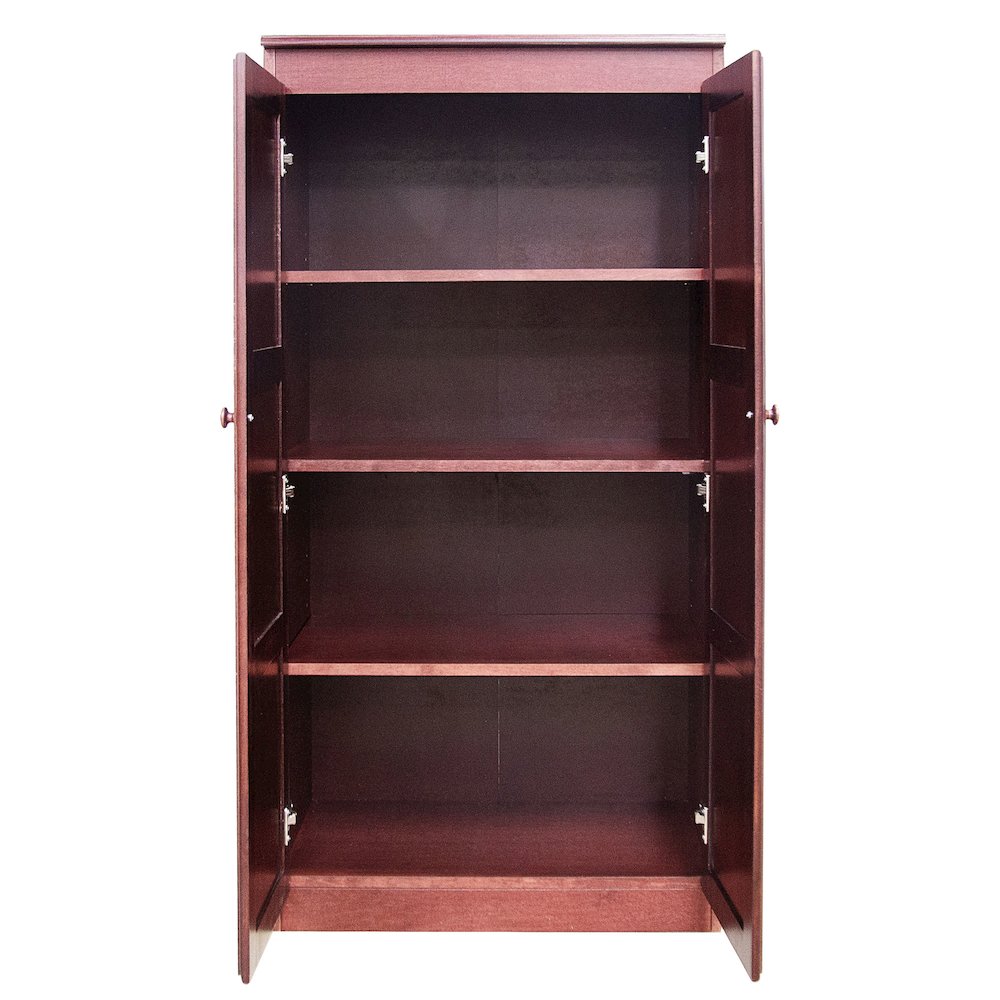 Concepts in Wood Multi-use Storage Cabinet, 4 Shelves, Cherry Finish. Picture 3