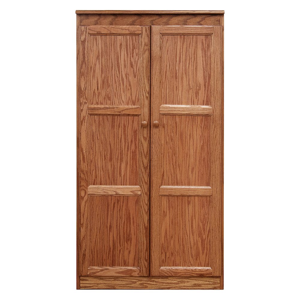 Concepts in Wood Multi-use Storage Cabinet, 4 Shelves, Dry Oak Finish. Picture 1