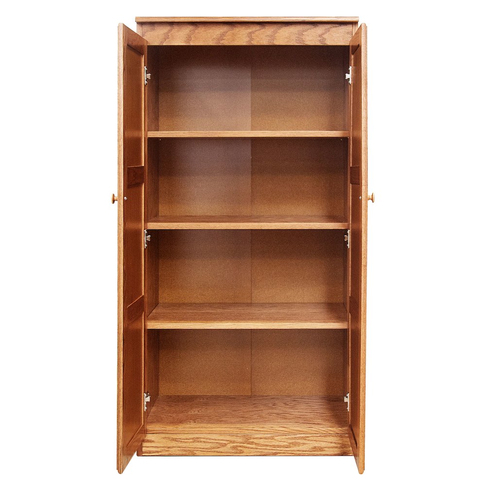 Concepts in Wood Multi-use Storage Cabinet, 4 Shelves, Dry Oak Finish. Picture 3