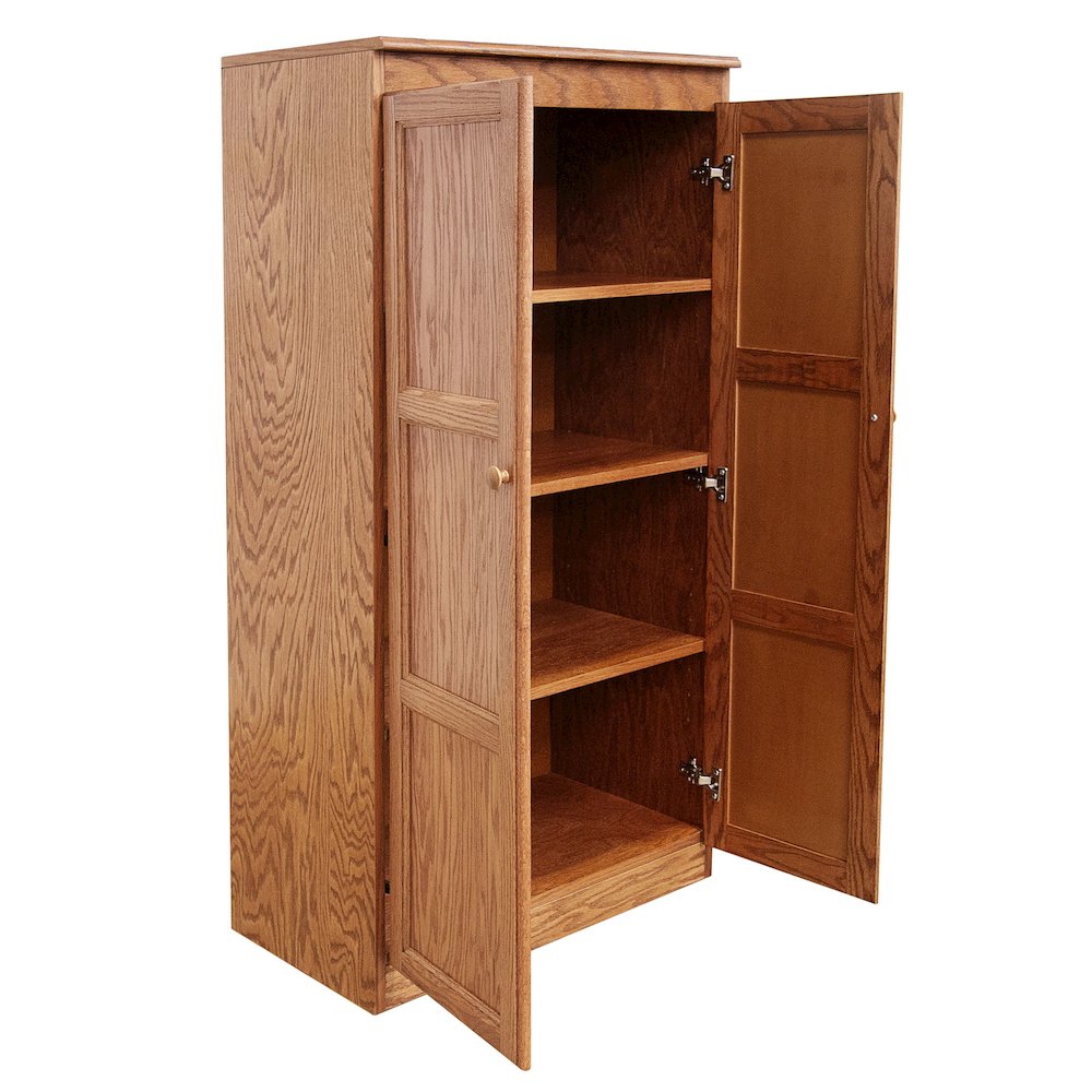 Concepts in Wood Multi-use Storage Cabinet, 4 Shelves, Dry Oak Finish. Picture 4