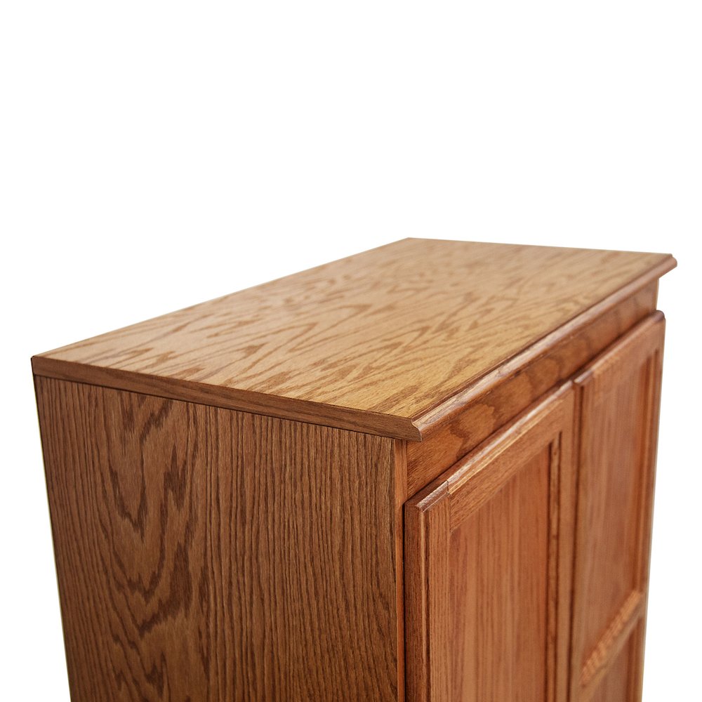 Concepts in Wood Multi-use Storage Cabinet, 4 Shelves, Dry Oak Finish. Picture 5