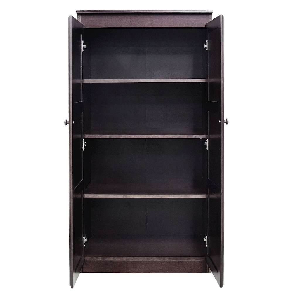 Concepts in Wood Multi-use Storage Cabinet, 4 Shelves, Espresso Finish. Picture 3