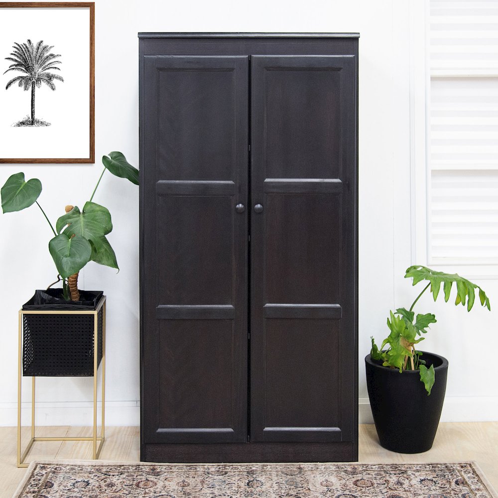 Concepts in Wood Multi-use Storage Cabinet, 4 Shelves, Espresso Finish. Picture 9