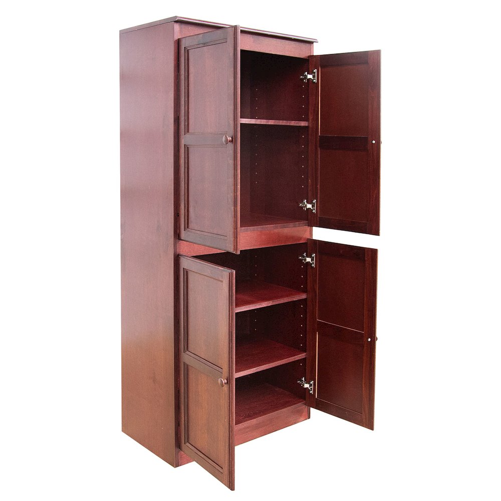 Concepts in Wood Multi-use Storage Cabinet, 5 Shelves, Cherry Finish. Picture 4