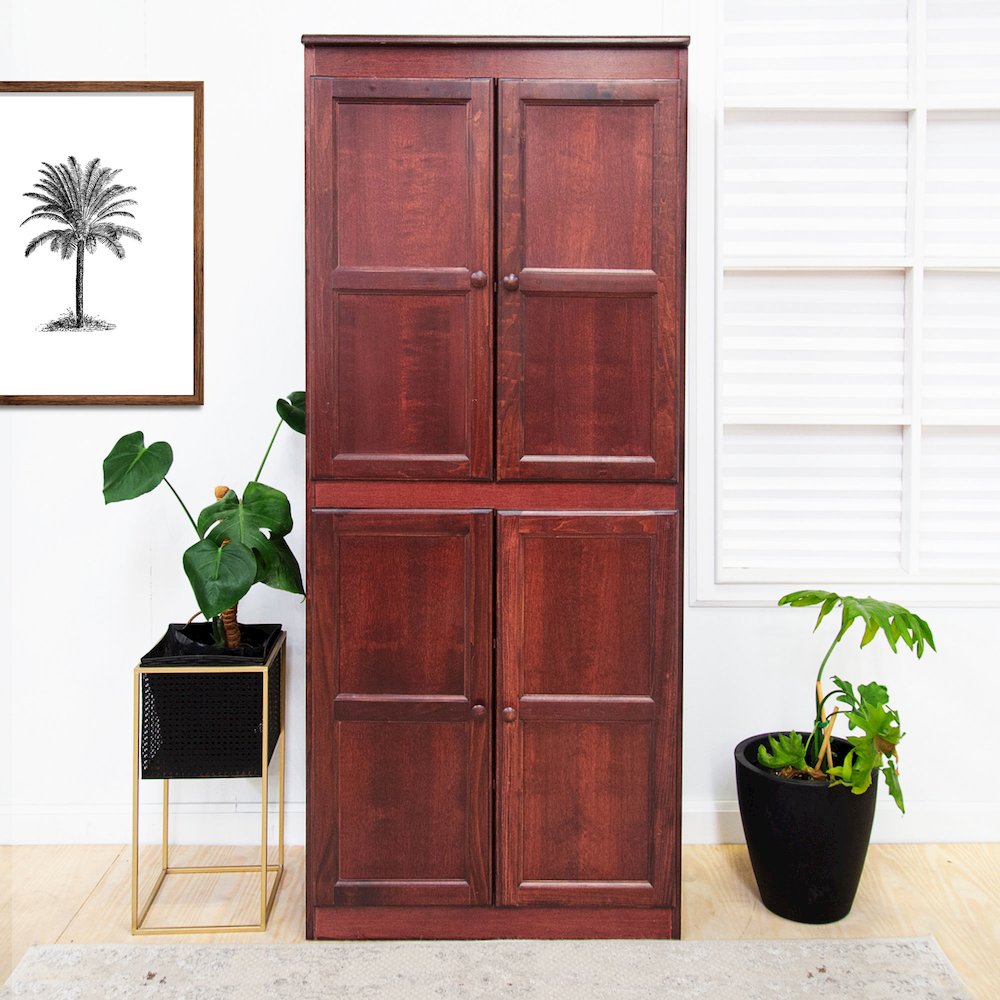 Concepts in Wood Multi-use Storage Cabinet, 5 Shelves, Cherry Finish. Picture 9