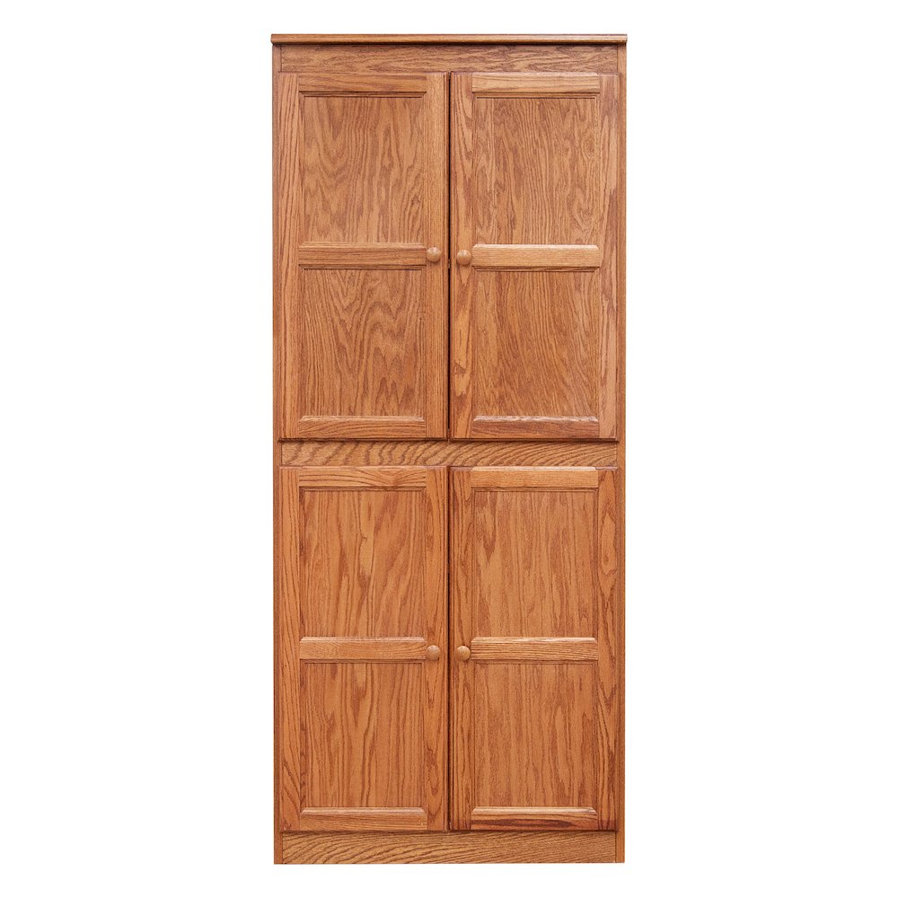 Concepts in Wood Multi-use Storage Cabinet, 5 Shelves, Dry Oak Finish. Picture 1