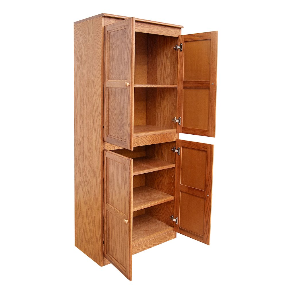 Concepts in Wood Multi-use Storage Cabinet, 5 Shelves, Dry Oak Finish. Picture 4