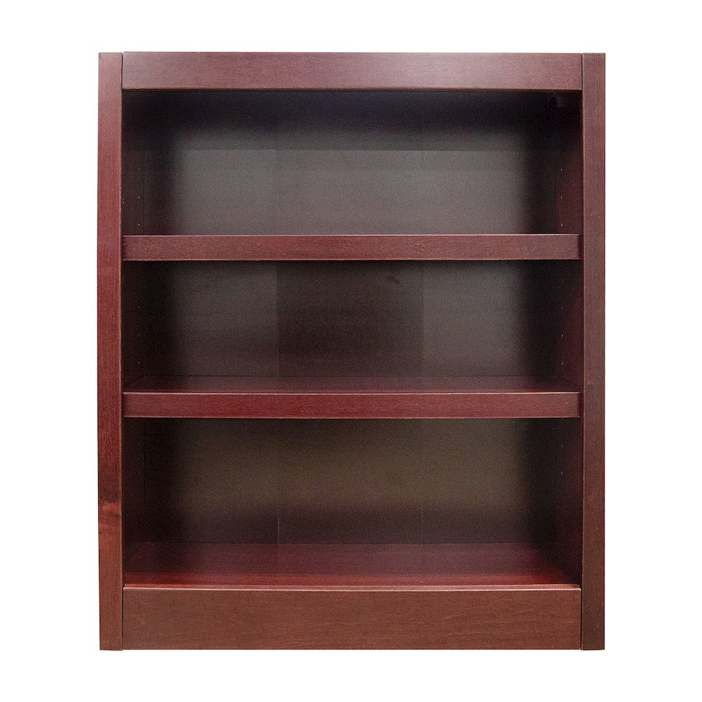 Concepts in Wood Single Wide Bookcase, 3 Shelves, Cherry Finish. Picture 1