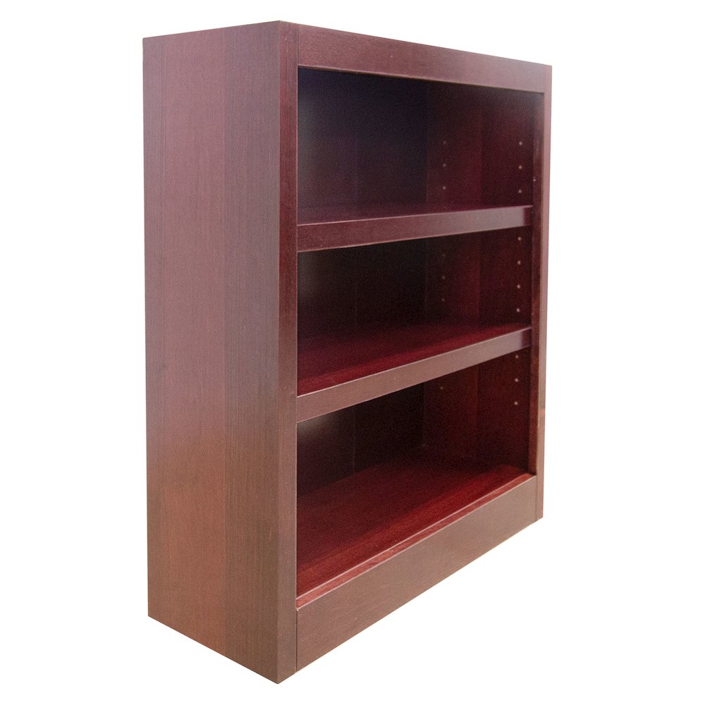 Concepts in Wood Single Wide Bookcase, 3 Shelves, Cherry Finish. Picture 2