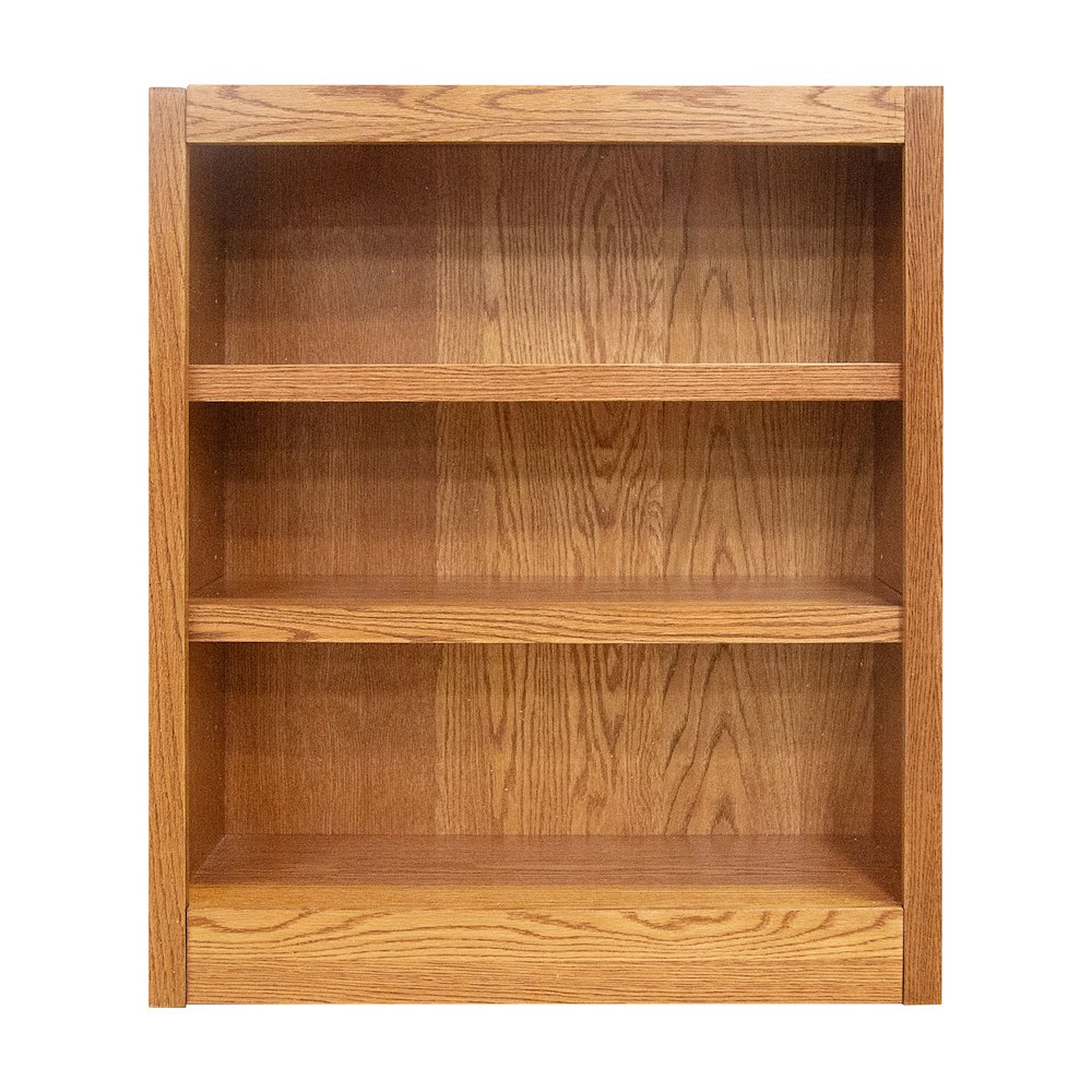 Concepts in Wood Single Wide Bookcase, 3 Shelves, Dry Oak Finish. Picture 1