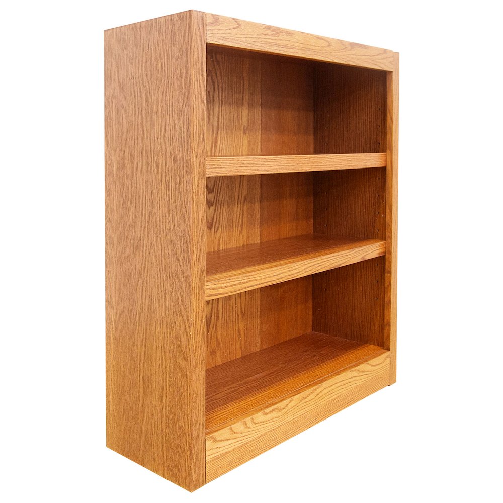 Concepts in Wood Single Wide Bookcase, 3 Shelves, Dry Oak Finish. Picture 2