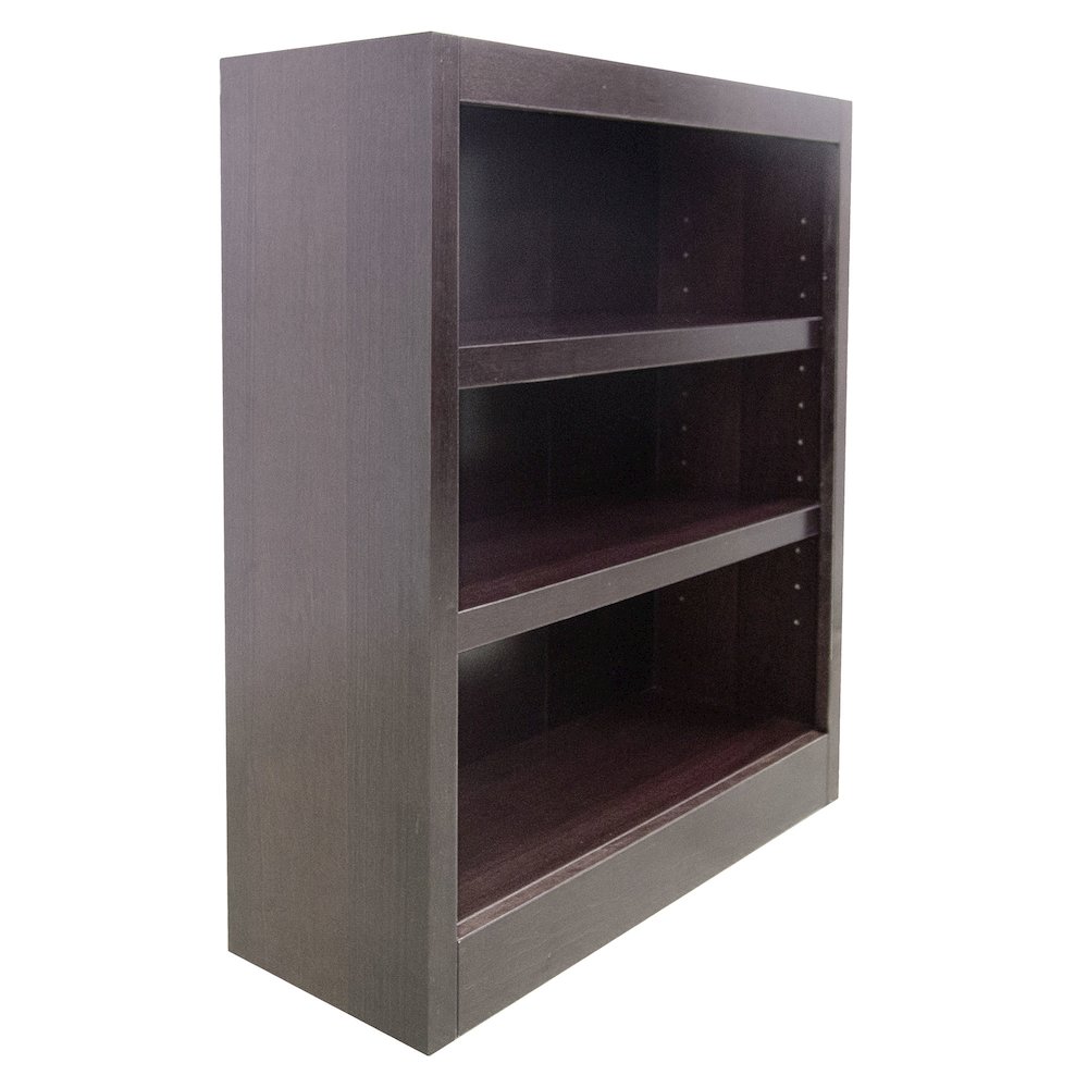 Concepts in Wood Single Wide Bookcase, 3 Shelves, Espresso Finish. Picture 2