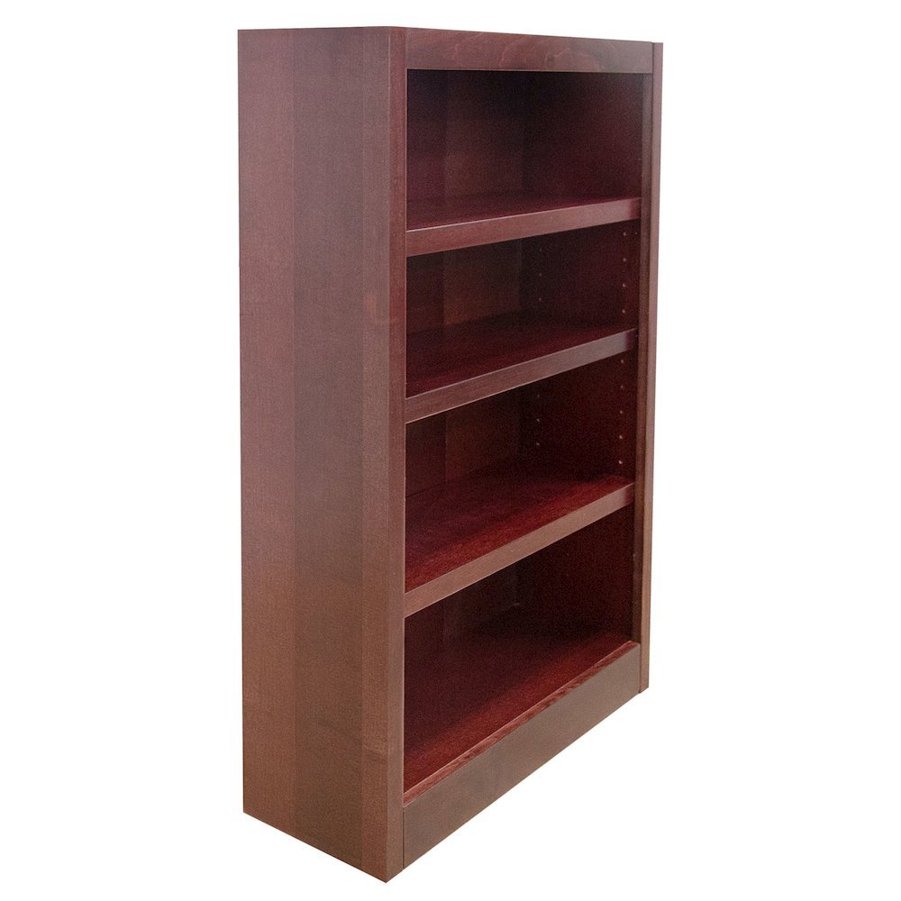 Concepts in Wood Single Wide Bookcase, 4 Shelves, Cherry Finish. Picture 2
