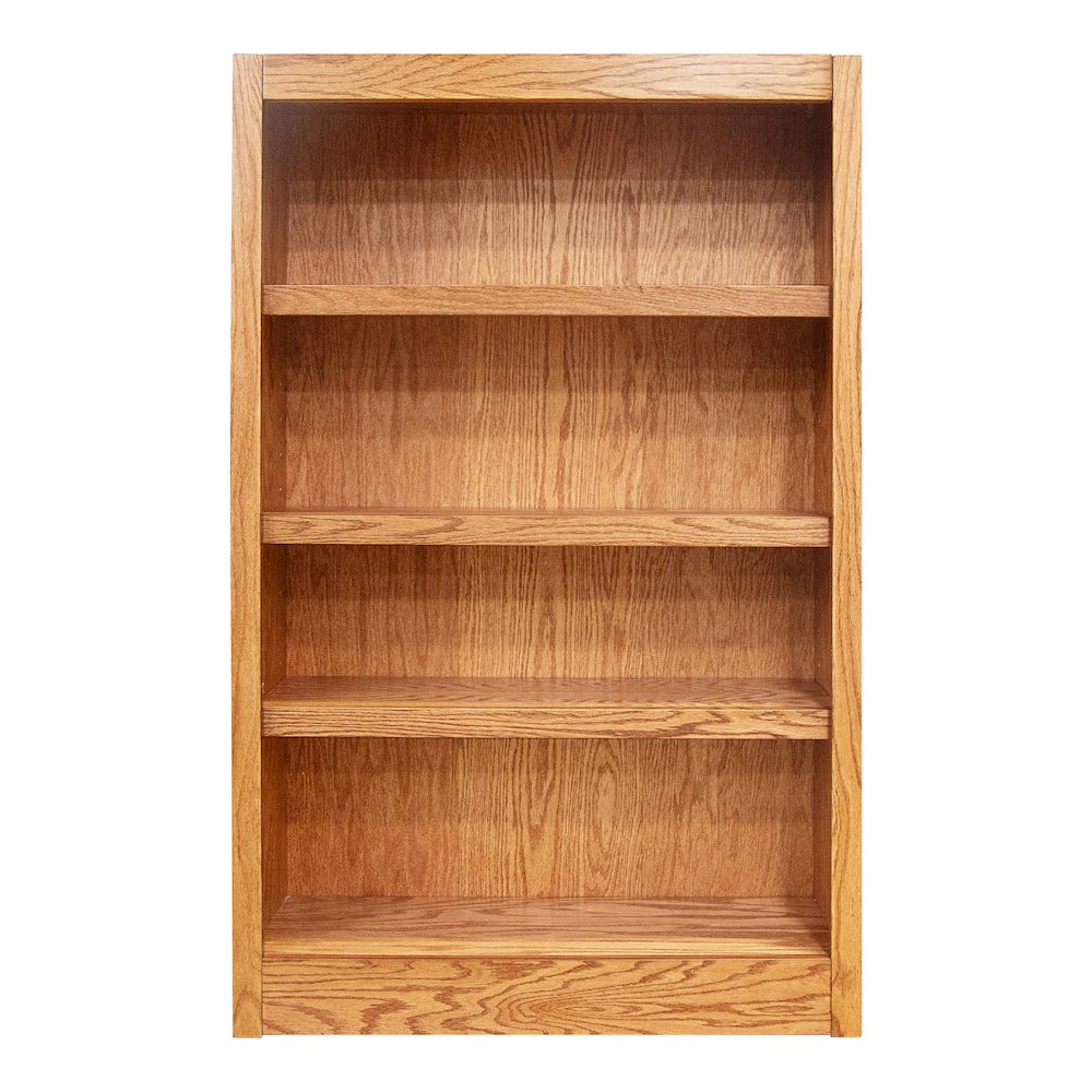 Concepts in Wood Single Wide Bookcase, 4 Shelves, Dry Oak Finish. Picture 1
