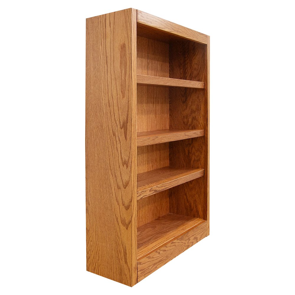 Concepts in Wood Single Wide Bookcase, 4 Shelves, Dry Oak Finish. Picture 2