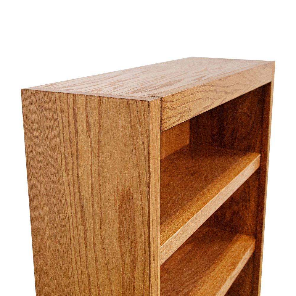 Concepts in Wood Single Wide Bookcase, 4 Shelves, Dry Oak Finish. Picture 3
