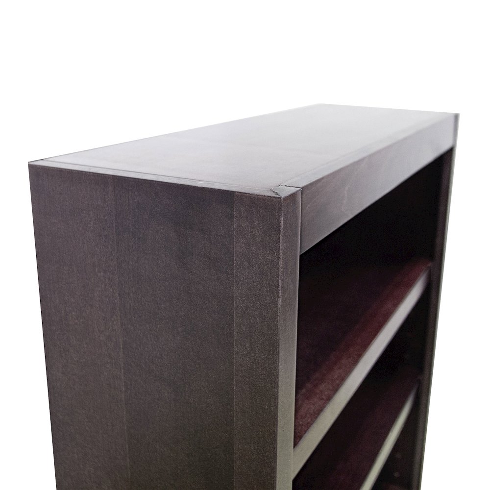 Concepts in Wood Single Wide Bookcase, 4 Shelves, Espresso Finish. Picture 3