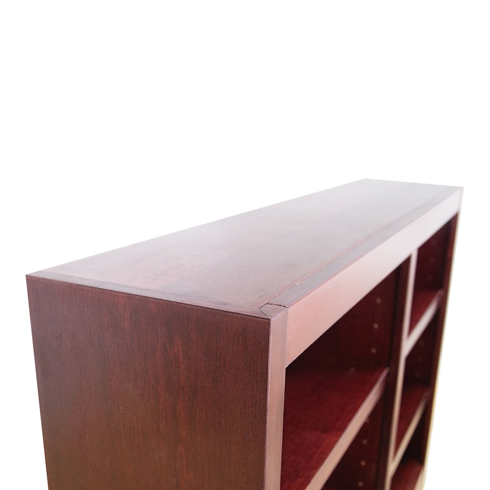Concepts in Wood Double Wide Bookcase, 6 Shelves, Cherry Finish. Picture 3